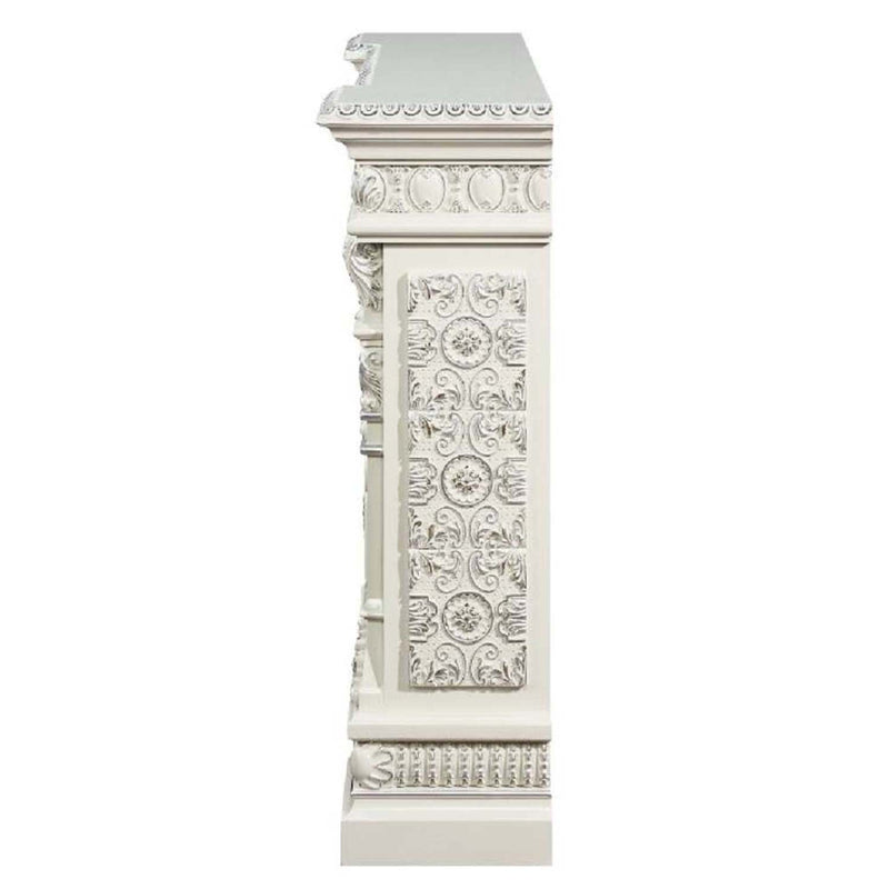 Vanaheim 62" Fireplace, Antique White Finish Acme