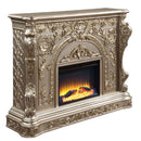 Danae 69" Fireplace, Antique Silver Finish Acme