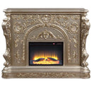 Danae 69" Fireplace, Antique Silver Finish Acme