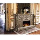 Danae 69" Fireplace, Antique Silver Finish Acme