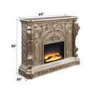 Danae 69" Fireplace, Antique Silver Finish Acme