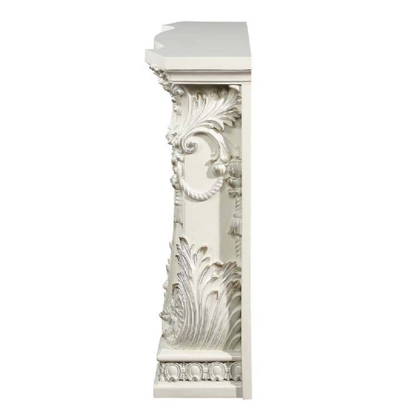 Adara 62" Fireplace, Antique White Finish Acme