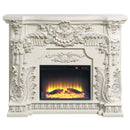 Adara 62" Fireplace, Antique White Finish Acme