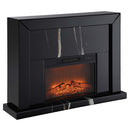 Drisana 47" Fireplace, Black Mirrored Finish Acme