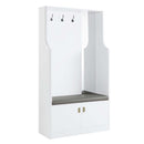 Buck II Hall Tree, White High Gloss Finish Acme