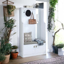 Buck II Hall Tree, White High Gloss Finish Acme