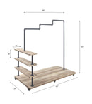 Brantley Hanger Rack, Oak & Sandy Gray Finish Acme