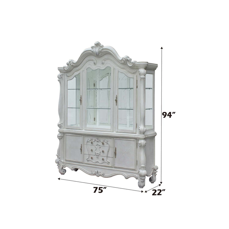 Versailles Buffet & Hutch, Bone White Finish Acme