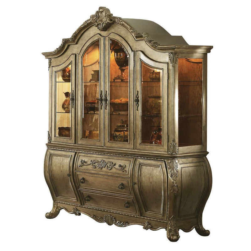 Ragenardus Buffet & Hutch, Vintage Oak Finish Acme