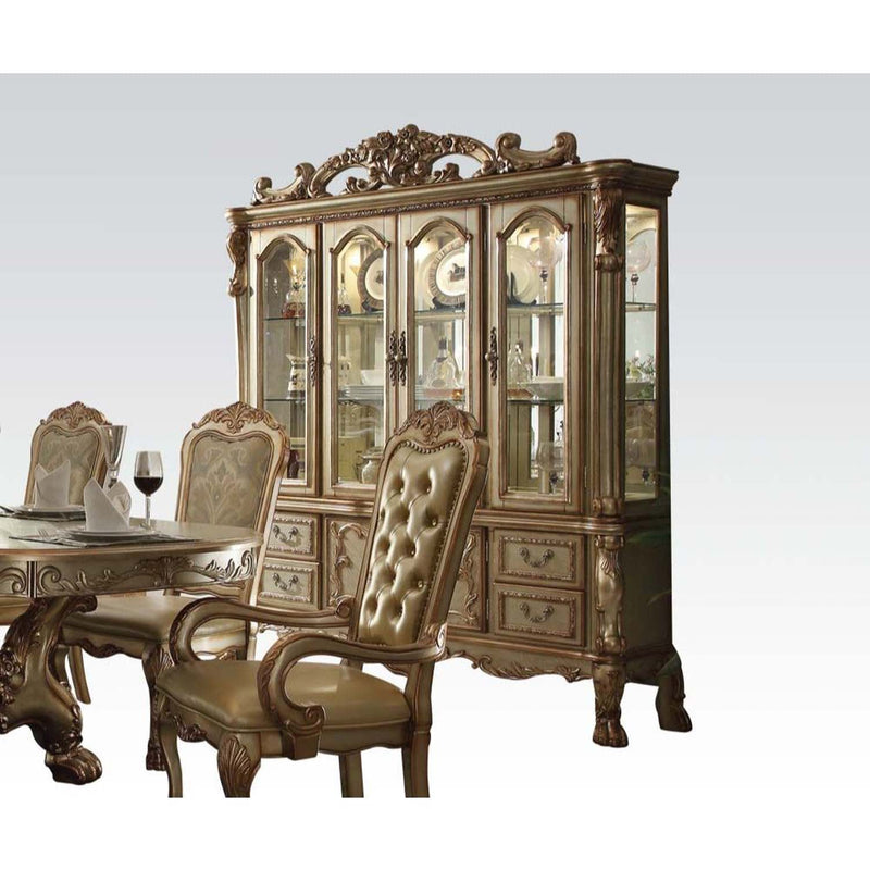 Dresden Buffet & Hutch, Gold Patina Finish Acme