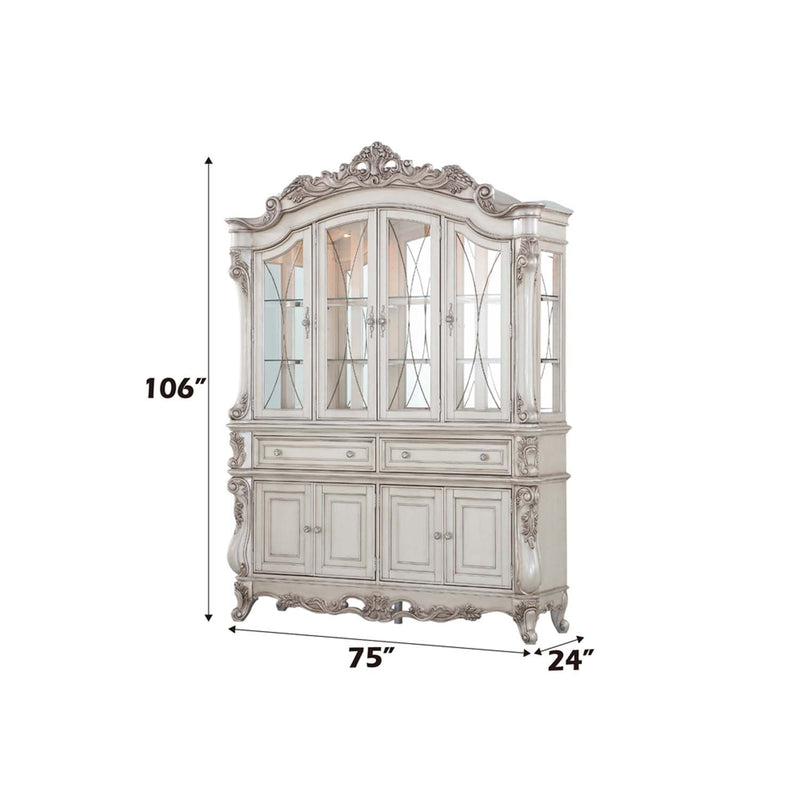Gorsedd Buffet & Hutch, Golden Ivory Finish Acme