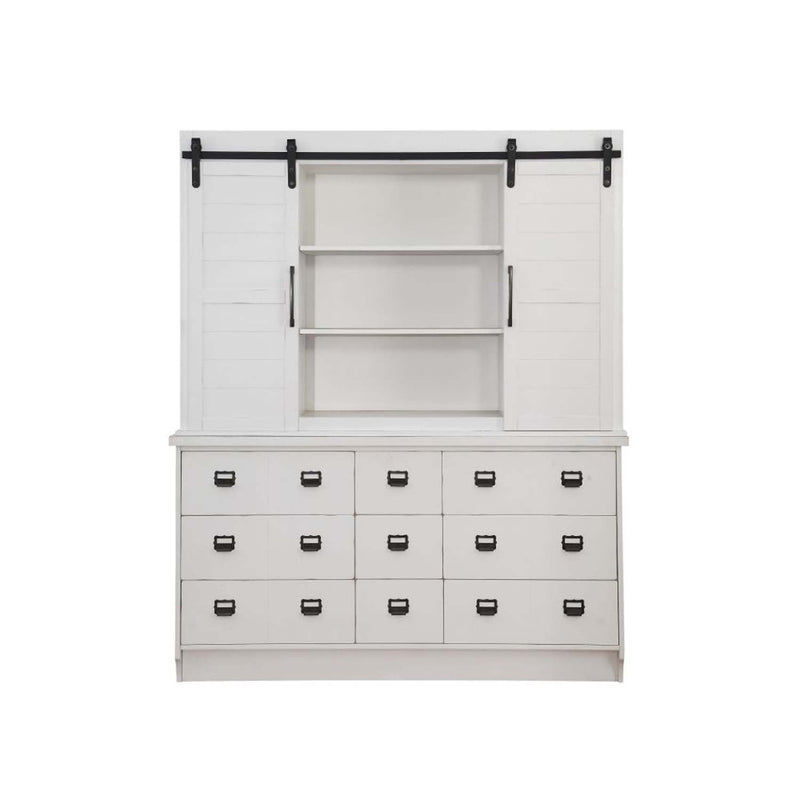 Renske Buffet & Hutch, Antique White Finish Acme