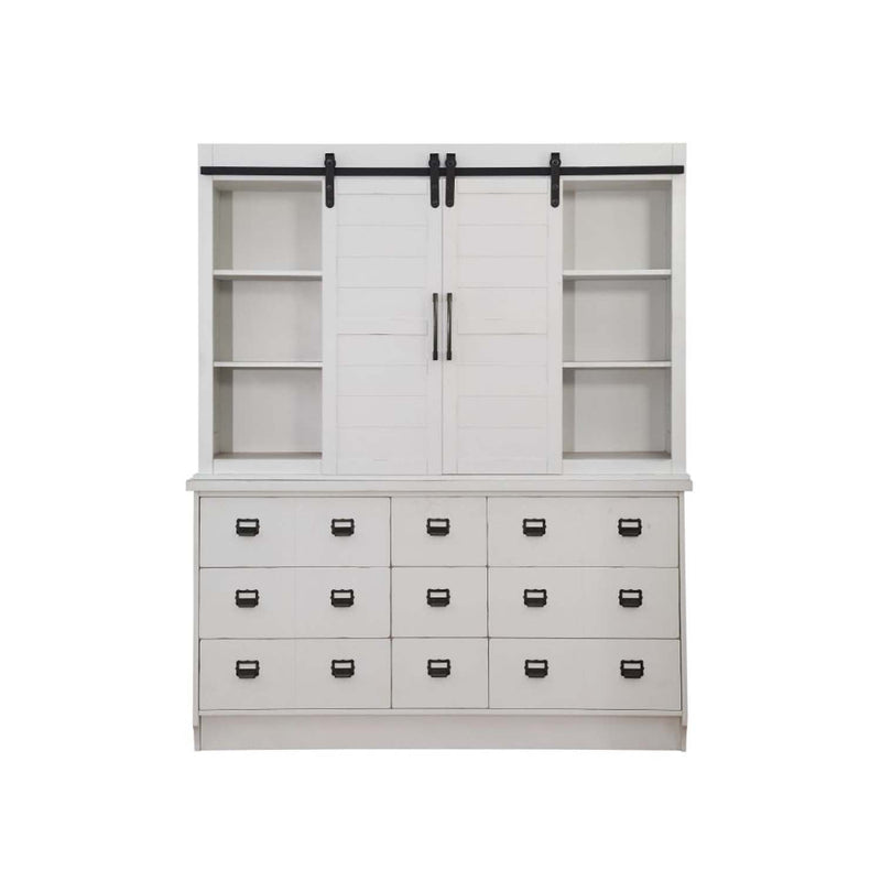 Renske Buffet & Hutch, Antique White Finish Acme