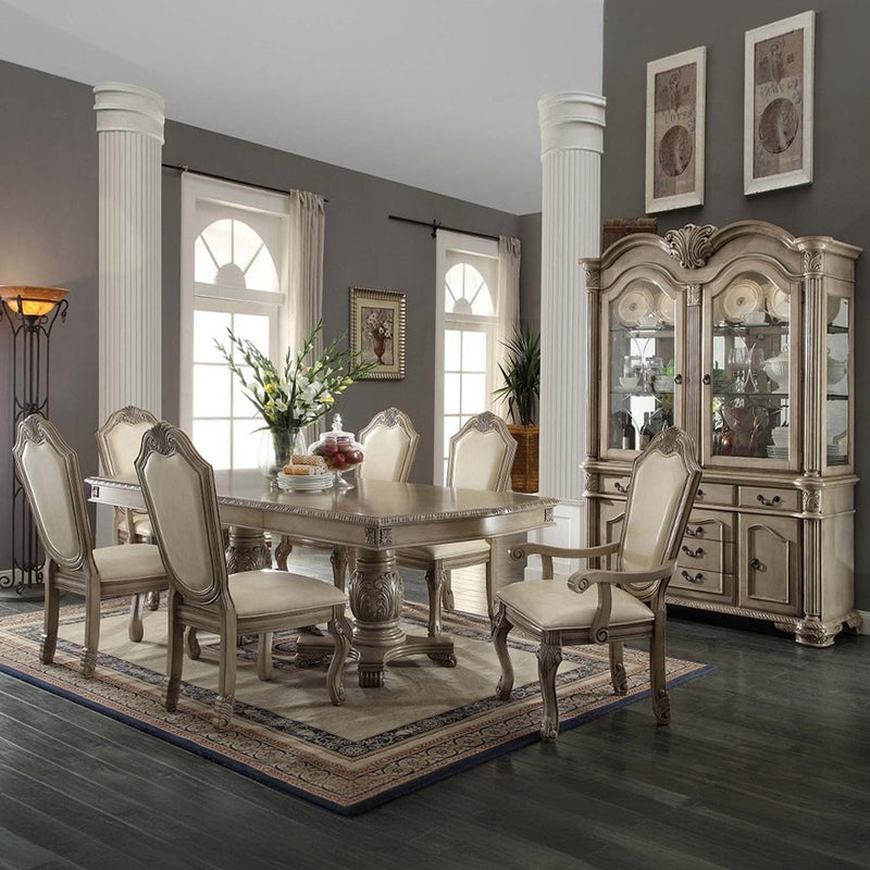 Chateau De Ville Buffet & Hutch, Antique White Finish Acme