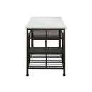 Lanzo Kitchen Island, Marble Top & Gunmetal Finish Acme