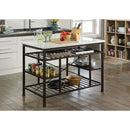 Lanzo Kitchen Island, Marble Top & Gunmetal Finish Acme