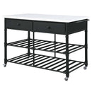 Emery Kitchen Island, White Cultured Marble Top & Gray Finish Acme