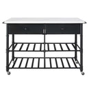 Emery Kitchen Island, White Cultured Marble Top & Gray Finish Acme