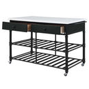 Emery Kitchen Island, White Cultured Marble Top & Gray Finish Acme