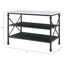 Brahm Kitchen Island, White Marble Top & Gray Finish Acme