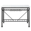 Mera Kitchen Island, White Marble Top & Gray Finish Acme
