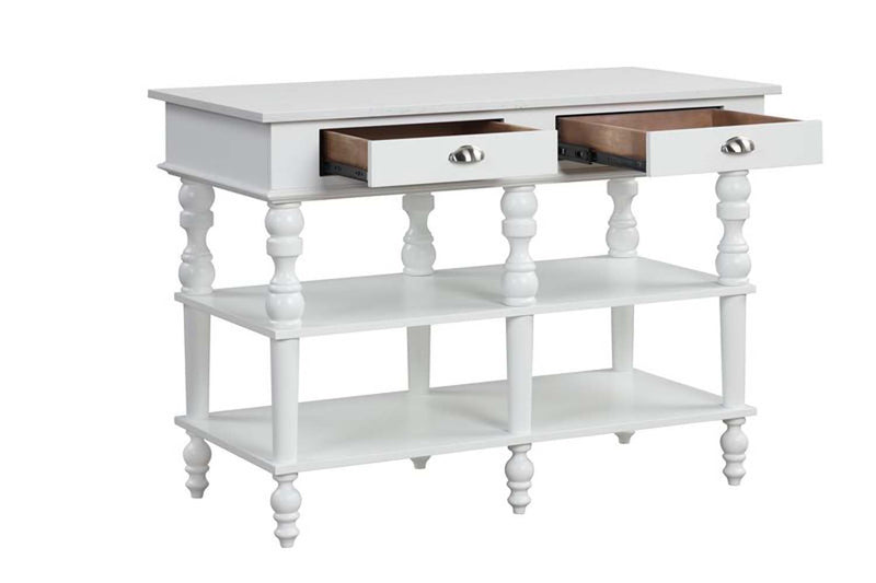 Rorratt Kitchen Island, Marble Top & White Finish Acme