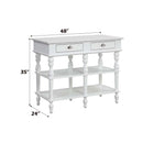 Rorratt Kitchen Island, Marble Top & White Finish Acme