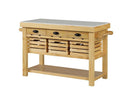 Grovaam Kitchen Island, Marble Top & Natural Finish Acme
