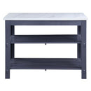 Enapay Kitchen Island, Marble Top Top & Gray Finish Acme
