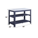 Enapay Kitchen Island, Marble Top Top & Gray Finish Acme