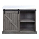 Gauri Kitchen Island, Marble Top Top & Gray Oak Finish Acme