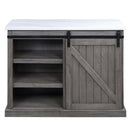 Gauri Kitchen Island, Marble Top Top & Gray Oak Finish Acme