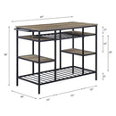 Lona Kitchen Island, Rustic Oak & Black Finish Acme