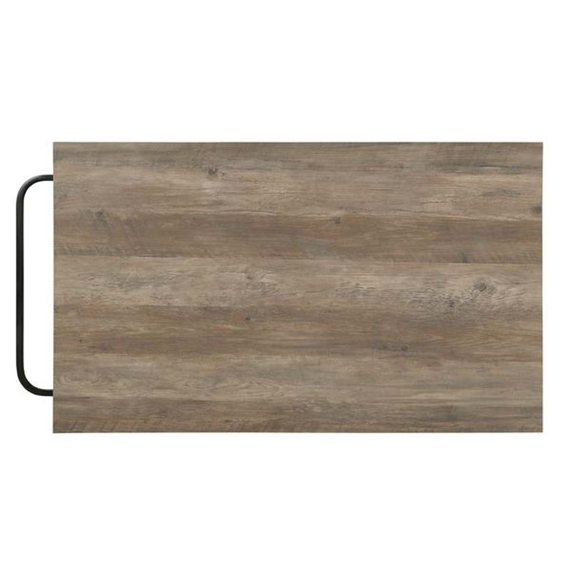 Macaria Kitchen Island, Rustic Oak & Black Finish Acme