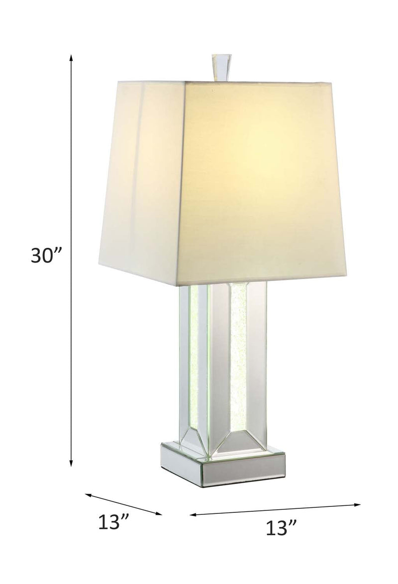 Noralie Table Lamp, Mirrored & Faux Stones Acme