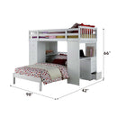 Freya Twin Loft Bed w/Storage, White Finish Acme