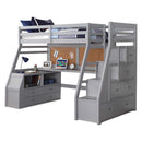 Jason II Twin Loft Bed w/Storage, Gray Finish Acme