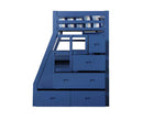 Jason II Twin Loft Bed w/Storage, Navy Blue Finish Acme