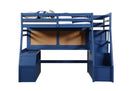 Jason II Twin Loft Bed w/Storage, Navy Blue Finish Acme