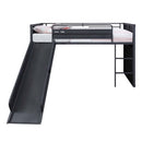 Cargo Twin Loft Bed w/Slide, Gunmetal Finish Acme