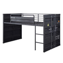 Cargo Twin Loft Bed w/Slide, Gunmetal Finish Acme
