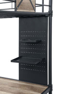 Cordelia Twin Loft Bed w/Desk, Antique Oak, Sandy Black & Dark Bronze Acme