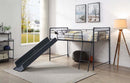 Cordelia Twin Loft Bed w/Slide, Sandy Black & Dark Bronze Hand-Brushed Finish Acme