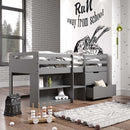 Fabiana Twin Loft Bed w/Storage, Gray Finish Acme