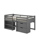 Fabiana Twin Loft Bed w/Storage, Gray Finish Acme