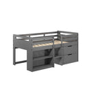 Fabiana Twin Loft Bed w/Storage, Gray Finish Acme