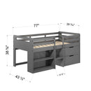 Fabiana Twin Loft Bed w/Storage, Gray Finish Acme