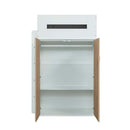 Nerice 3Pcs Twin Loft Bed w/Desk & Wardrobe, White & Oak Finish Acme