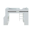 Ragna 3PcsTwin Loft Bed w/Desk & Wardrobe, White Finish Acme