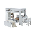 Ragna 3PcsTwin Loft Bed w/Desk & Wardrobe, White Finish Acme